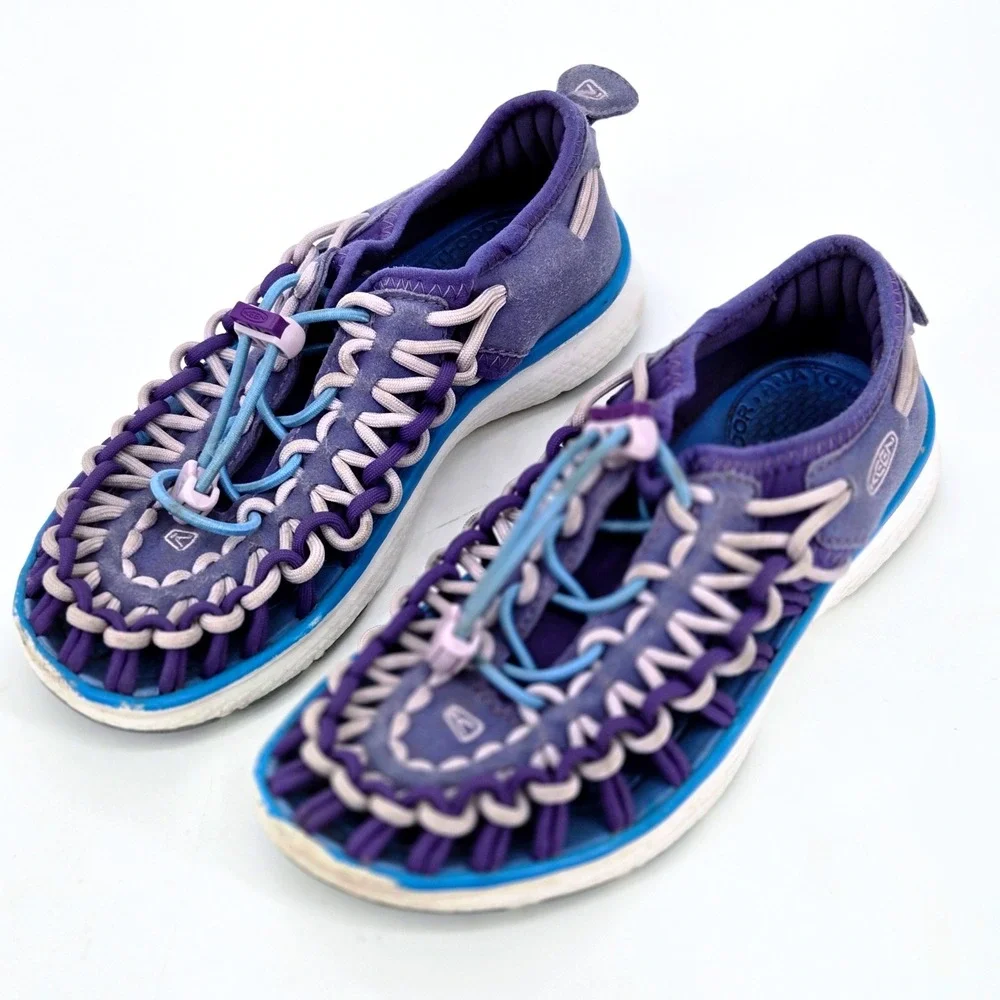 KEEN Uneek O2 Liberty Azure Blue Purple Corded Sport Sandals Youth Kids Size 1